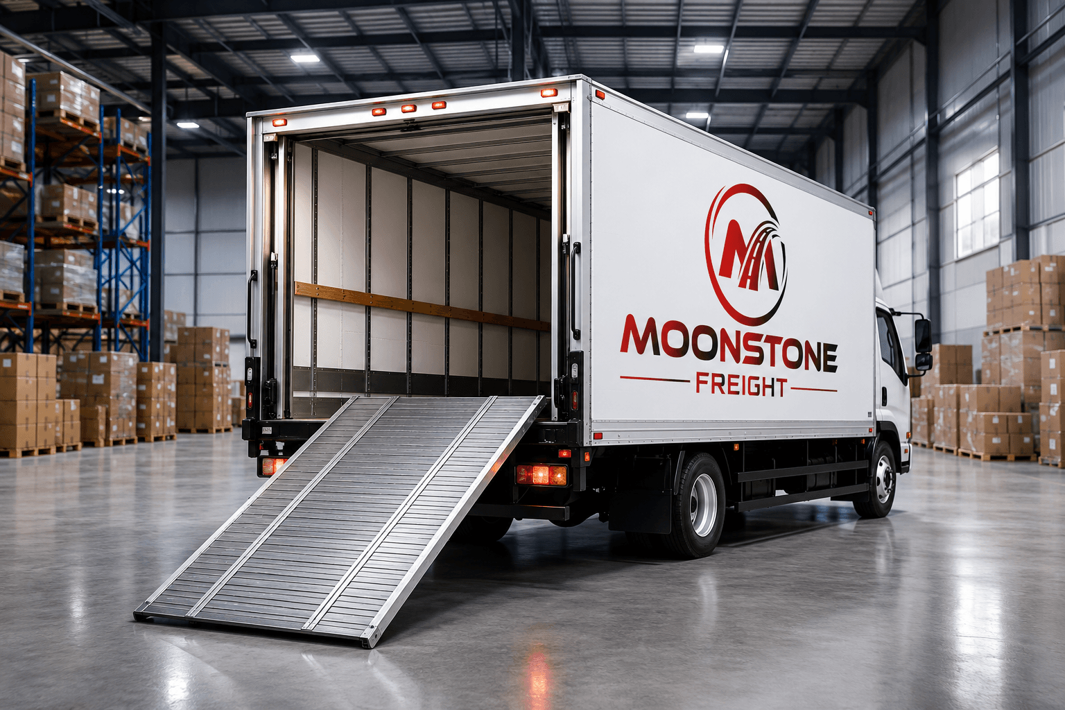 Liftgate truck unloading heavy pallet